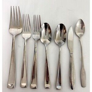 Oneida MODA Stainless Glossy 18/10‎ Silverware Flatware 7 Piece Lot Spoon Forks